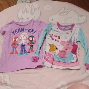 Toddler Girls' Purple Spider-Verse & Peppa Pig Long Sleeve Tops
